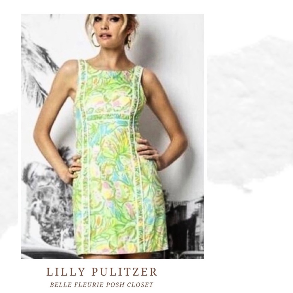 NWT Lilly Pulitzer Fryer High Neckline Knee Length Shift Dress